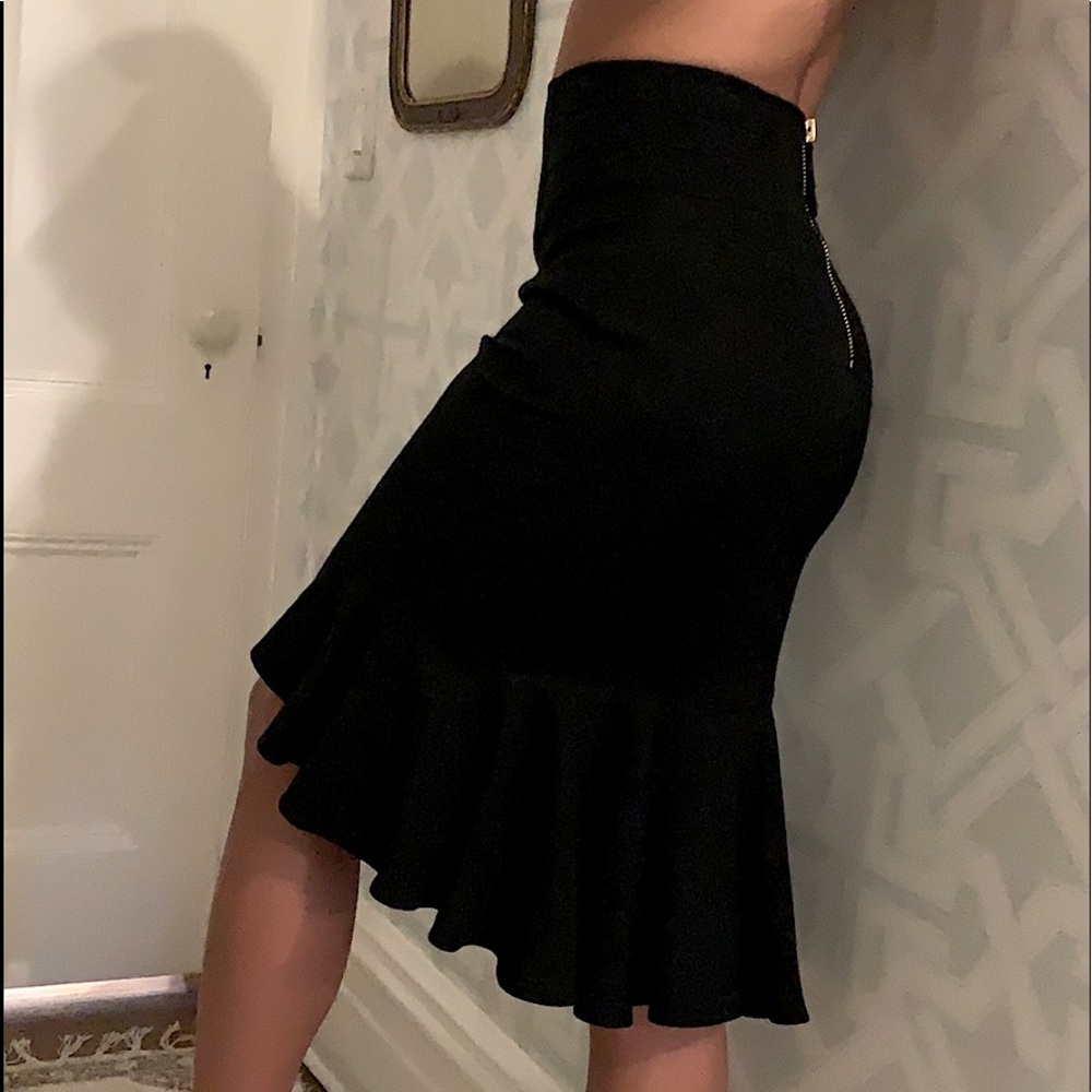 Temperley London black fluted skirt